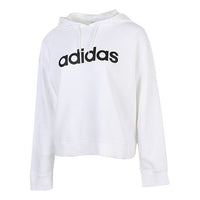 (WMNS) adidas NEO Logo Hoodie 'White Black' GU6130