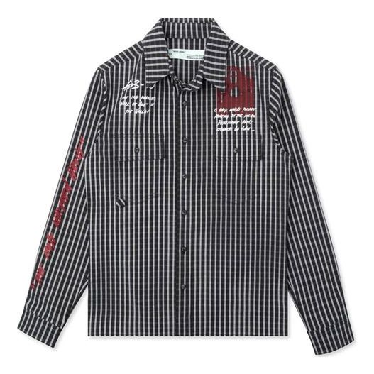 Off-White Back MONALISA Mens Logo Stripe Shirts OMGA060S19D200051020