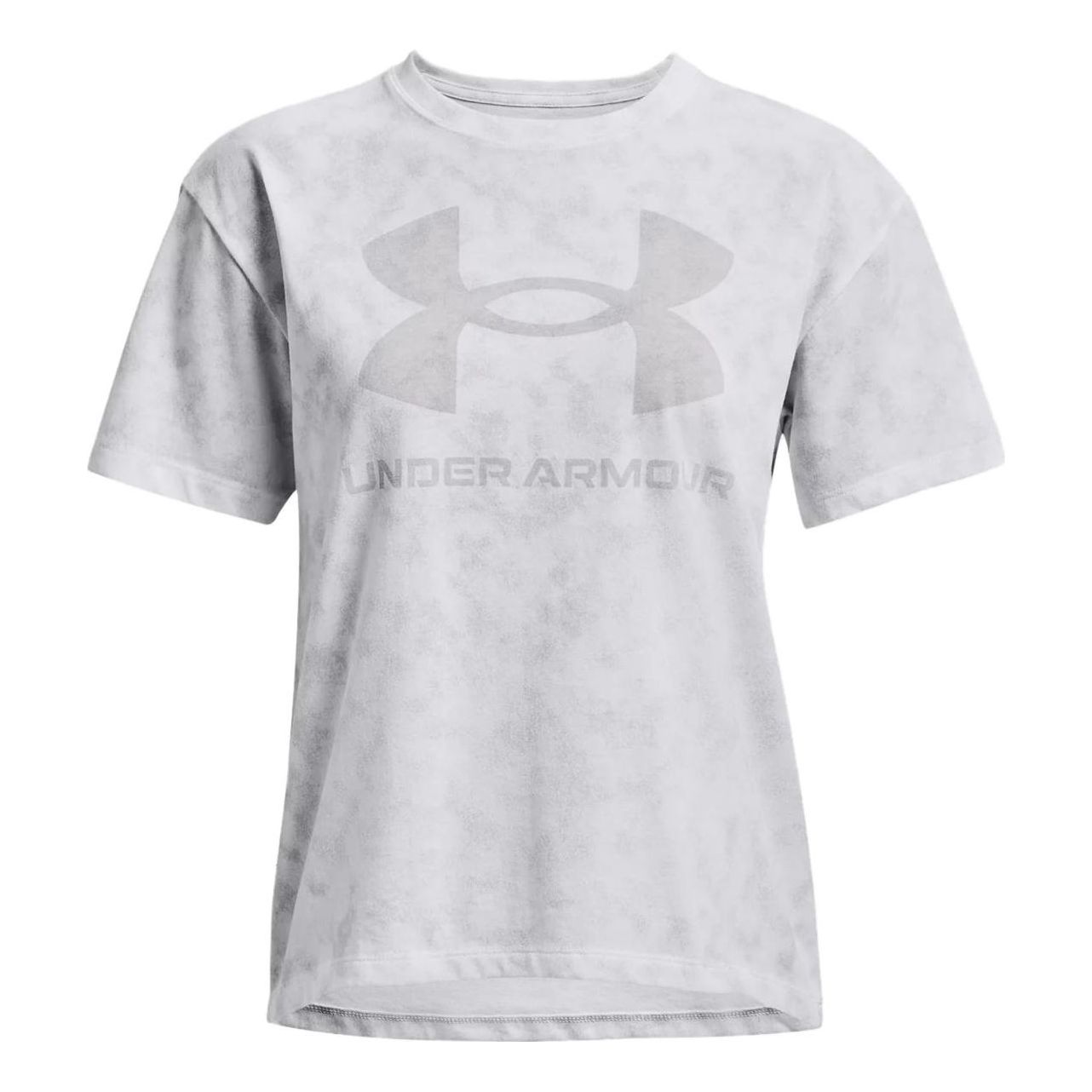 (WMNS) Under Armour Big Logo Heavyweight T-shirt 'Grey' 1376742-100