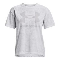 (WMNS) Under Armour Big Logo Heavyweight T-shirt 'Grey' 1376742-100