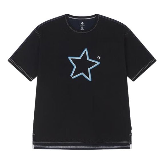 Converse One Star Logo Tee Asia Sizing 'Black BLue' 10025871-A02