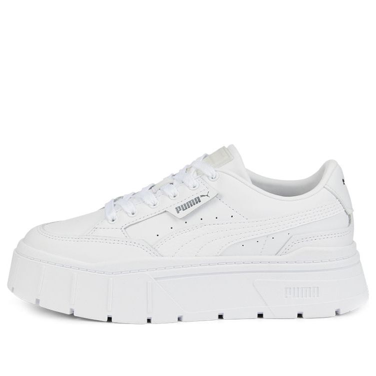 (WMNS) PUMA Mayze Stack Leather 'Triple White' 384412-01