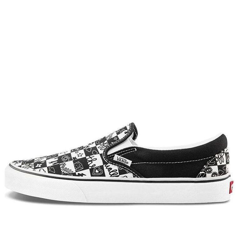 Vans Classic Doodle Checkered Slip-on 'Black White' VN0A5AO86U6