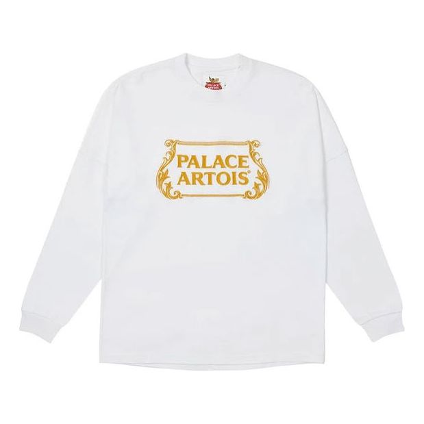 PALACE x Stella Artois Crossover Casual Alphabet Long Sleeves Unisex White PAL-SS21-29