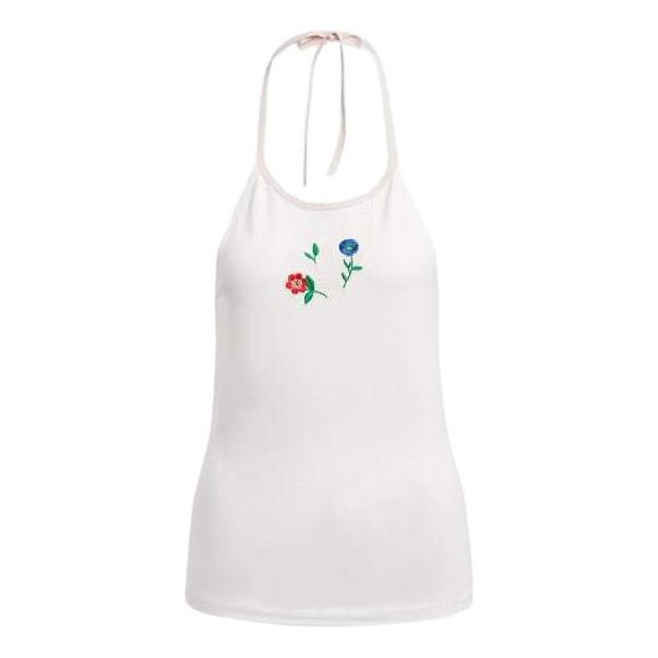 (WMNS) adidas Fashion Graphics Floral Halter Neck Top Asia Sizing 'White' IS2424