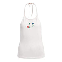 (WMNS) adidas Fashion Graphics Floral Halter Neck Top Asia Sizing 'White' IS2424