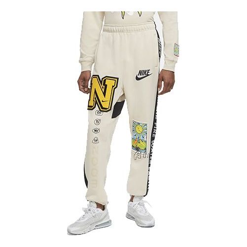 Nike Printing Logo Alphabet Sports Pants Beige Creamy DC2723-140