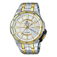 Men's CASIO EDIFICE Series Minimalistic Casual Large Stainless Steel Watch Gold Color Mens Silver Analog EFR-106SG-7A9V
