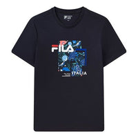 FILA Logo Printing Pattern Sports Round Neck Short Sleeve Blue F11M118111F-NV