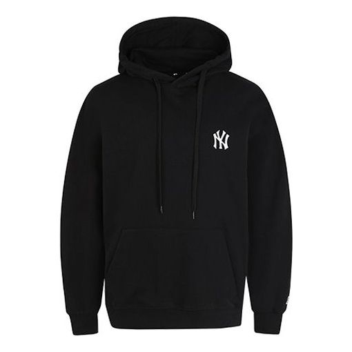 MLB NY hooded Large LOGO Printing Sports Long Sleeves Unisex Black 31HDE1011-50L
