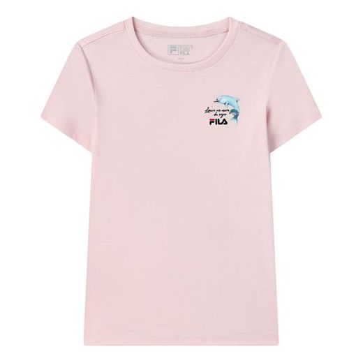 (WMNS) FILA Printing Round-neck Tee Pink F11W128106F-PK