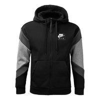 Nike Air Logo Color Block Casual Sports Hooded Jacket Men's Black 928630-010