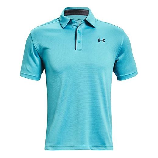 Men's Under Armour Tech Golf Breathable Sports Short Sleeve Polo Shirt Blue 1290140-476