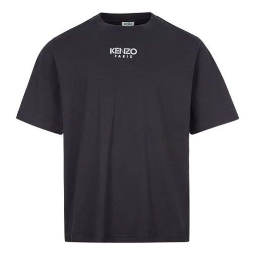 Men's KENZO SS20 Logo Embroidered Loose Version Round Neck Short Sleeve Black FA55TS5024AB-99