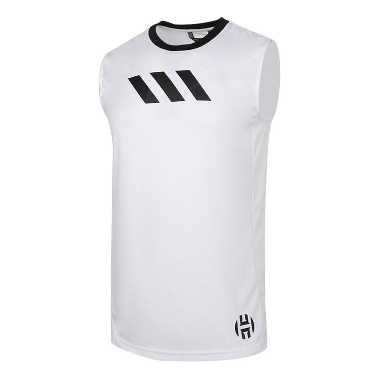 adidas Hrdn Sb Tank Logo Printed Sports Basketball Jersey Men's White FR1829