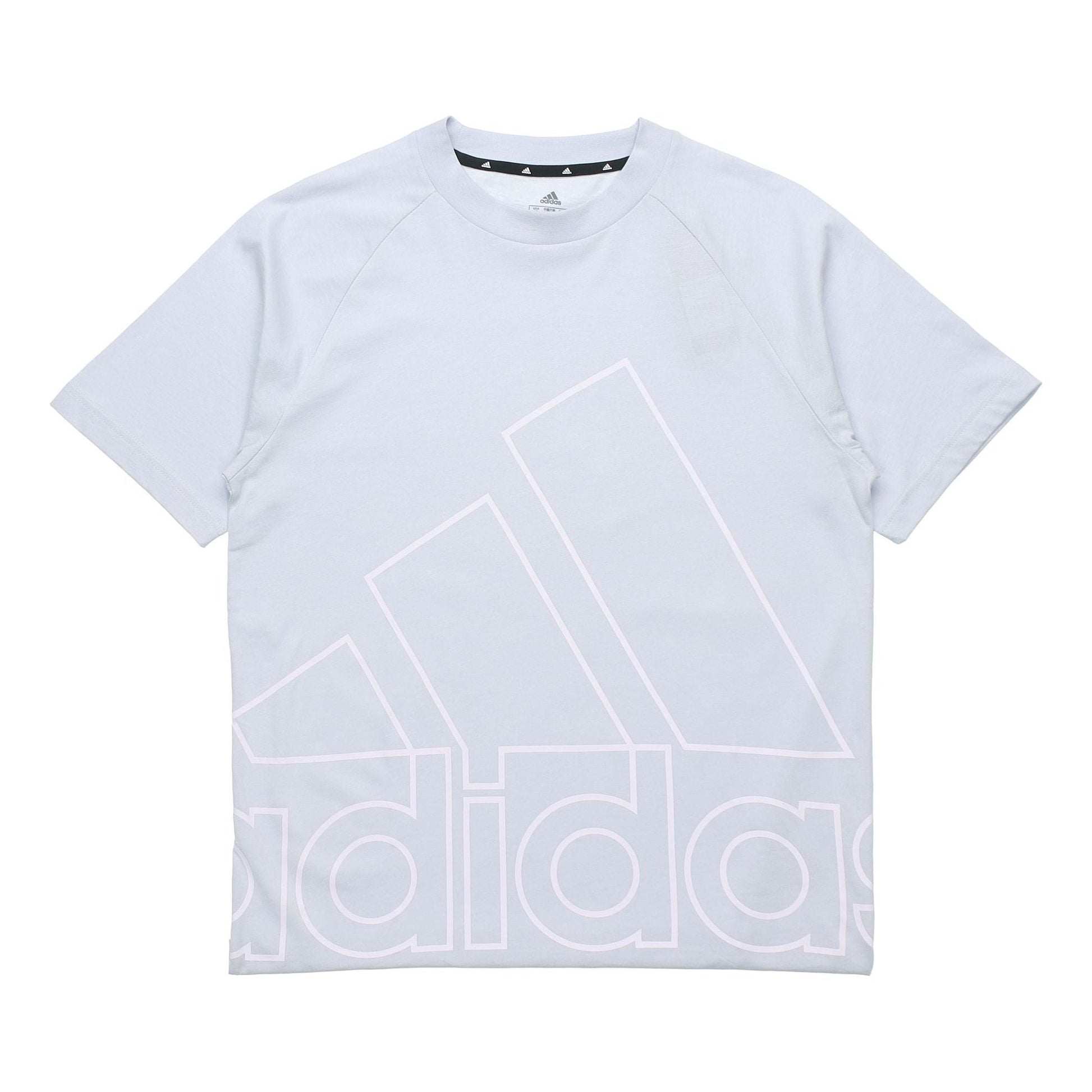 adidas U Big Logo T Sports Stylish Knit Round Neck Short Sleeve Blue GU4293