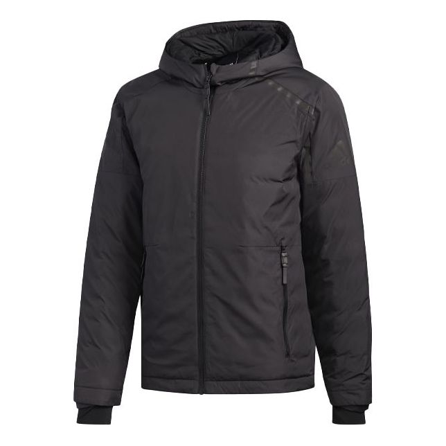 adidas Harden Zne Jkt Solid Color Stay Warm hooded Basketball Down Jacket Black EI9715