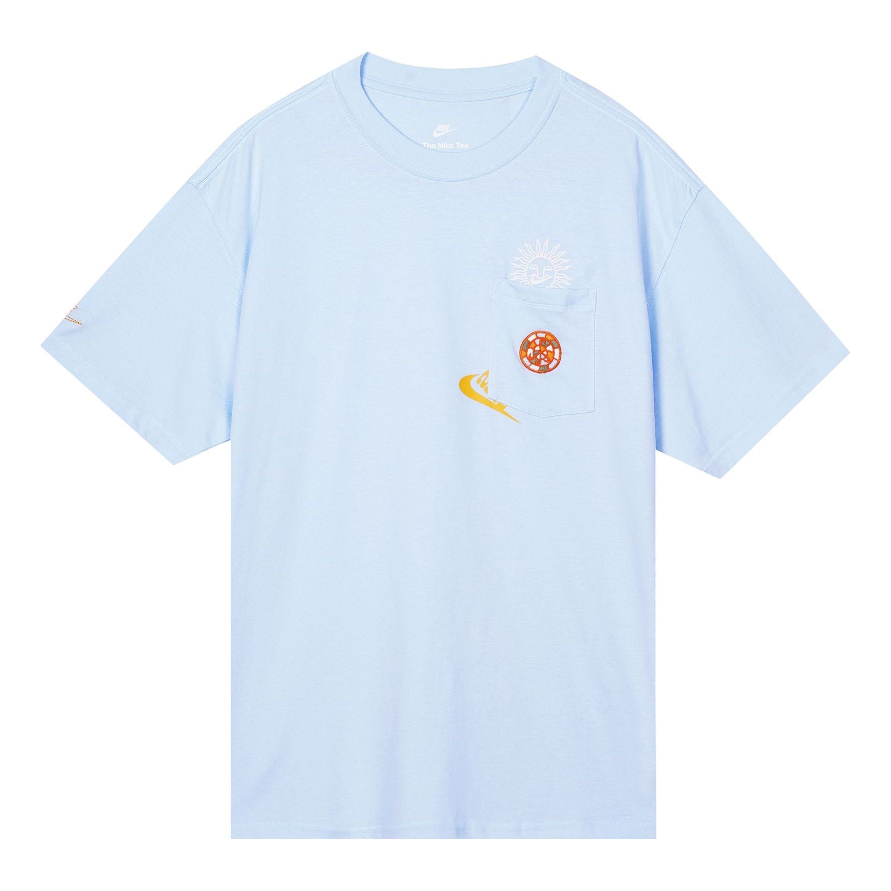 Men's Nike Printing Pocket Casual Short Sleeve Blue T-Shirt DR7967-441