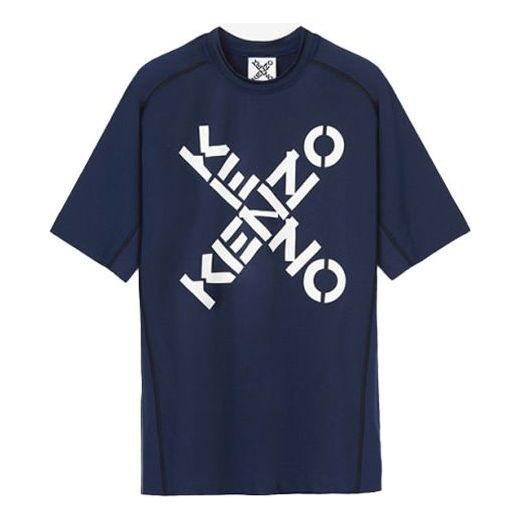 Men's KENZO SS21 Sports Slim Fit Short Sleeve Blue FB55TS0234JS-77