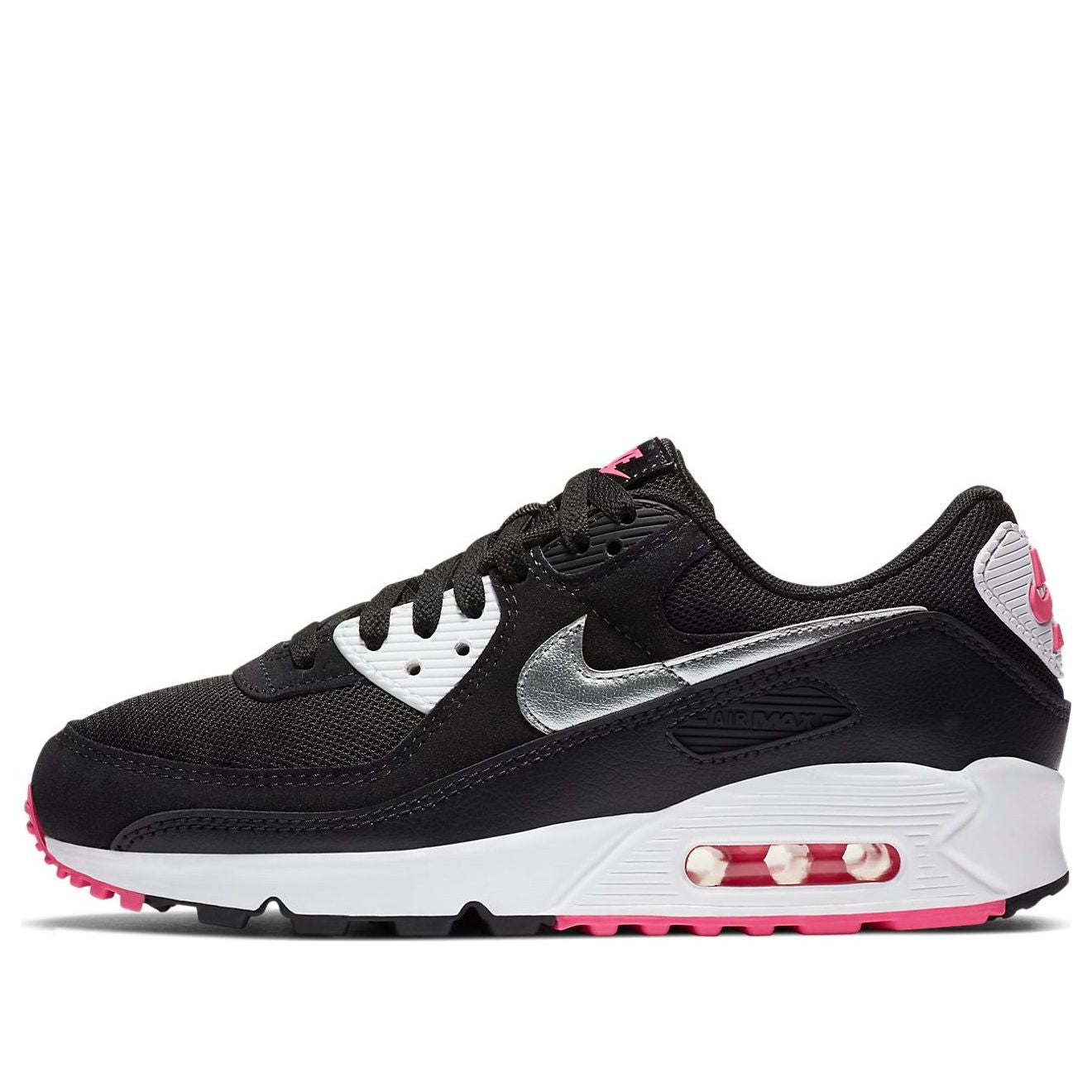 (WMNS) Nike Air Max 90 'Black Metallic Silver' DA4281-001