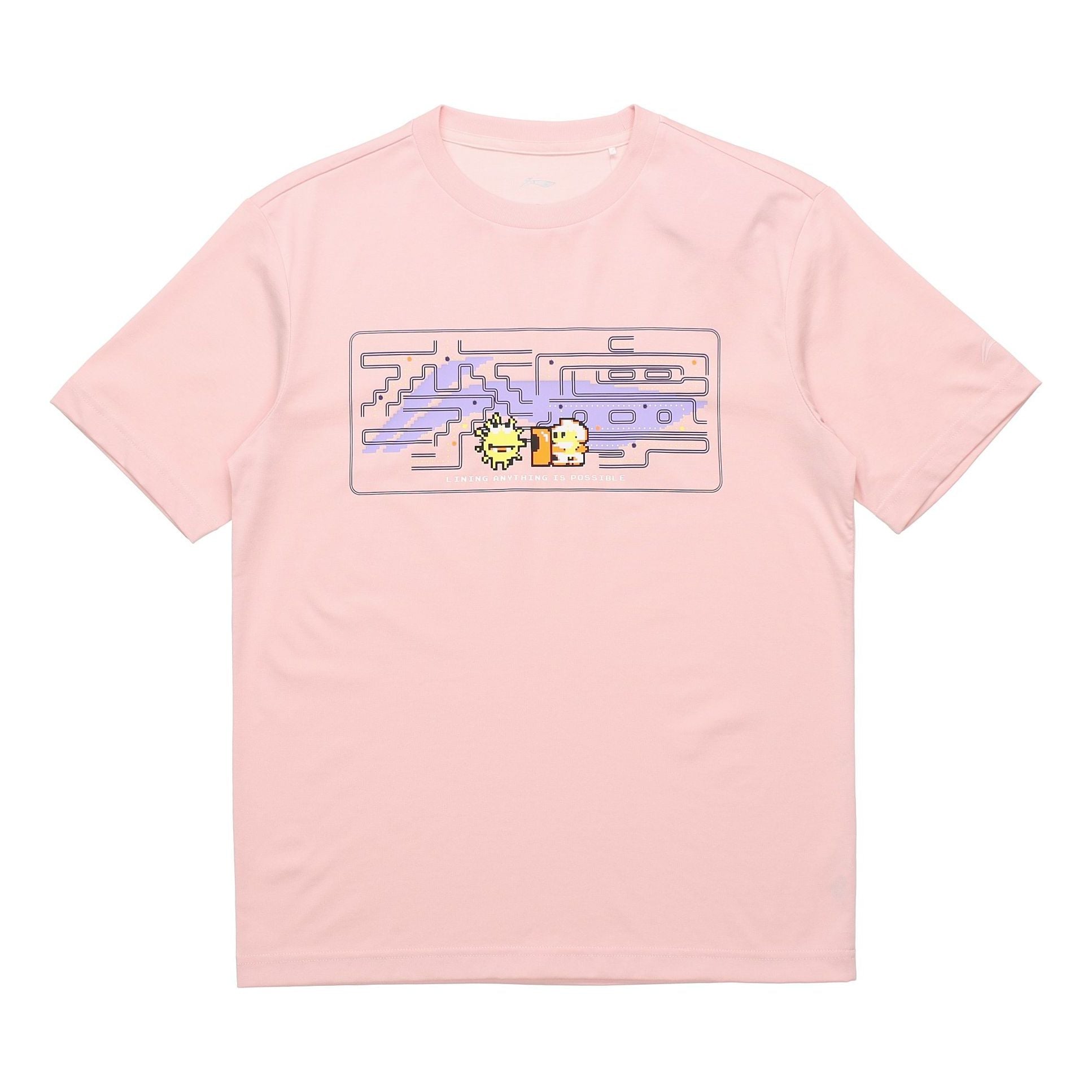 Li-Ning Cartoon Graphic Loose Fit T-shirt 'Pink' AHSR340-14
