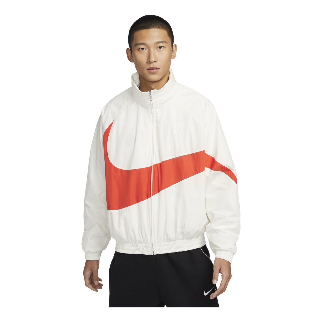Nike Swoosh Woven Jacket Asia Sizing 'Sail Picante Red' FB7878-133