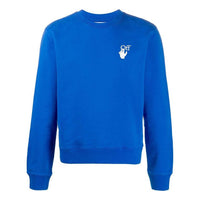Off-White Cut Here Logo Printing Pullover Blue OMBA025F20FLE0074501
