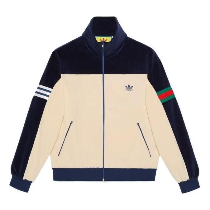 Gucci x adidas Chenille Zip-Up Jacket 'Beige Blue' 692110-XJEK0-8004