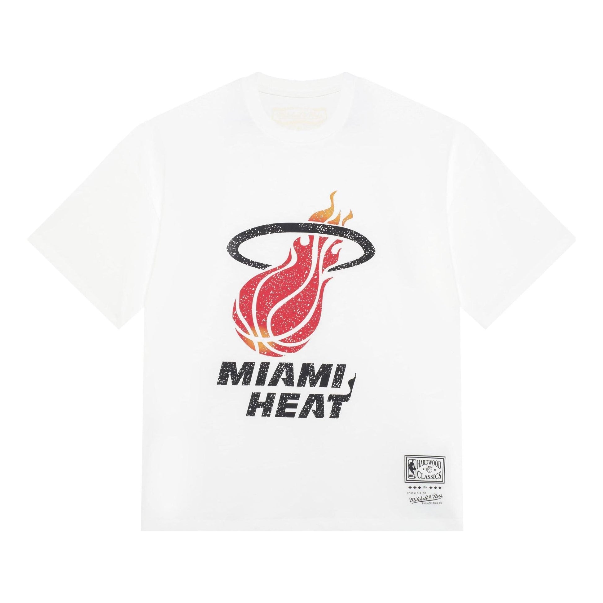 Mitchell & Ness x NBA Miami Heat Throwback Logo T-shirt 'White' MNJYSST230095-WHITE