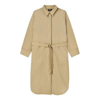 (WMNS) FILA Tie-belt Coat 'Khaki' F11W134704F