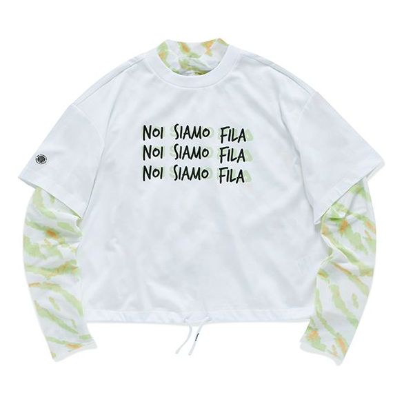 FILA FUSION Alphabet Printing Tie Dye Loose White T11W131107F-WT