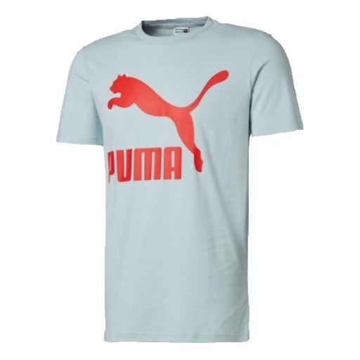 PUMA Round Neck Short Sleeve Classics Logo Light Blue 579405-24