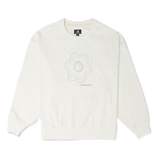 (WMNS) Converse Floral Crewneck Asia Sizing 'White' 10025522-A01