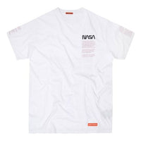 HERON PRESTON x NASA Crossover Alphabet Printing Short Sleeve Unisex White HMAA001F197600200188