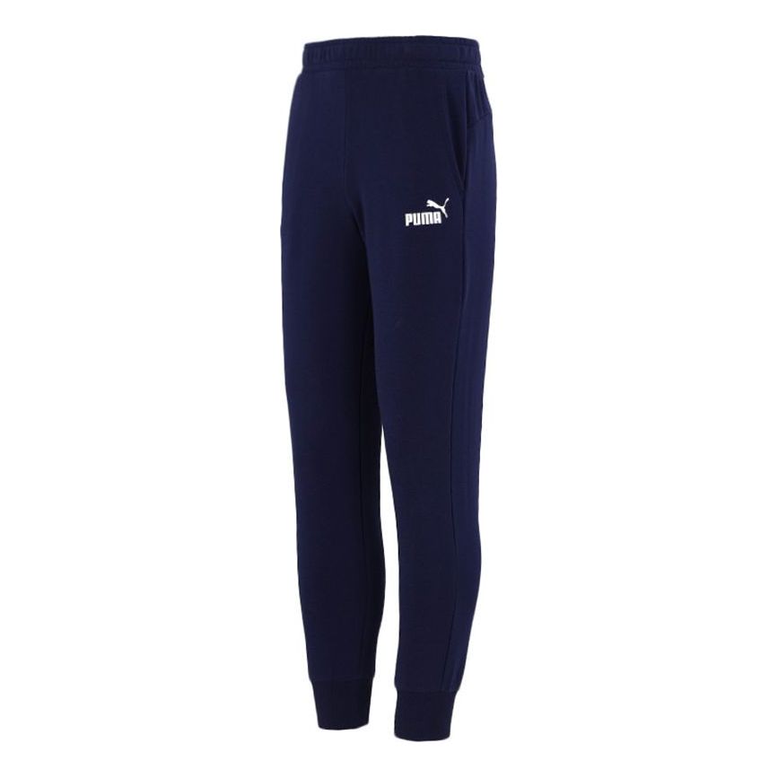 PUMA Essentials Logo Pants 'Navy White' 588730-06