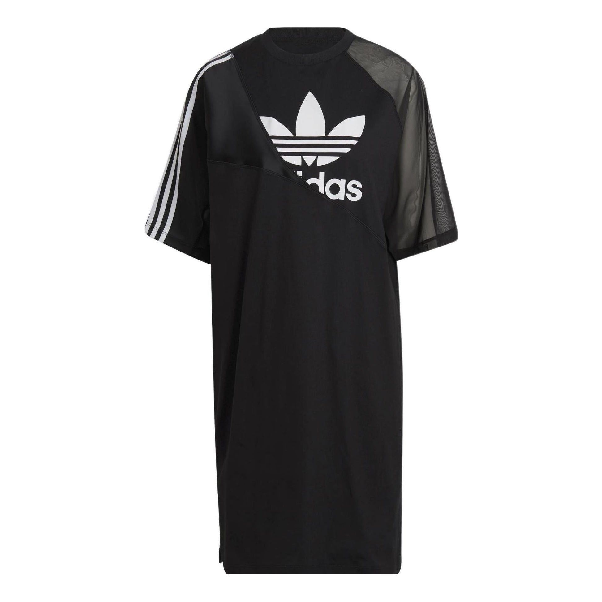 (WMNS) adidas Adicolor Split Trefoil T-Shirt Dress Asia Sizing 'Black White' HC0637
