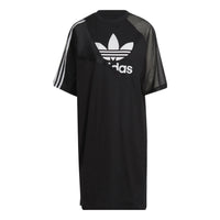 (WMNS) adidas Adicolor Split Trefoil T-Shirt Dress Asia Sizing 'Black White' HC0637
