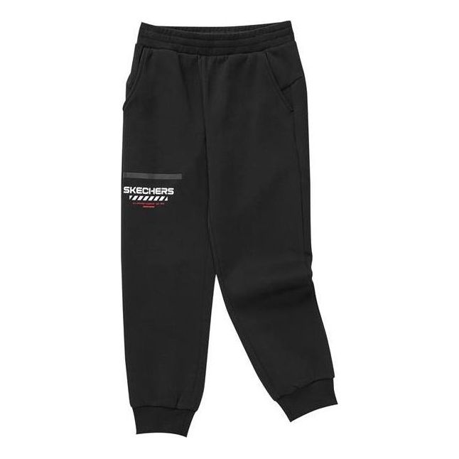 (GS) Skechers Letter Printed Woven Pants 'Black Grey' P422B011