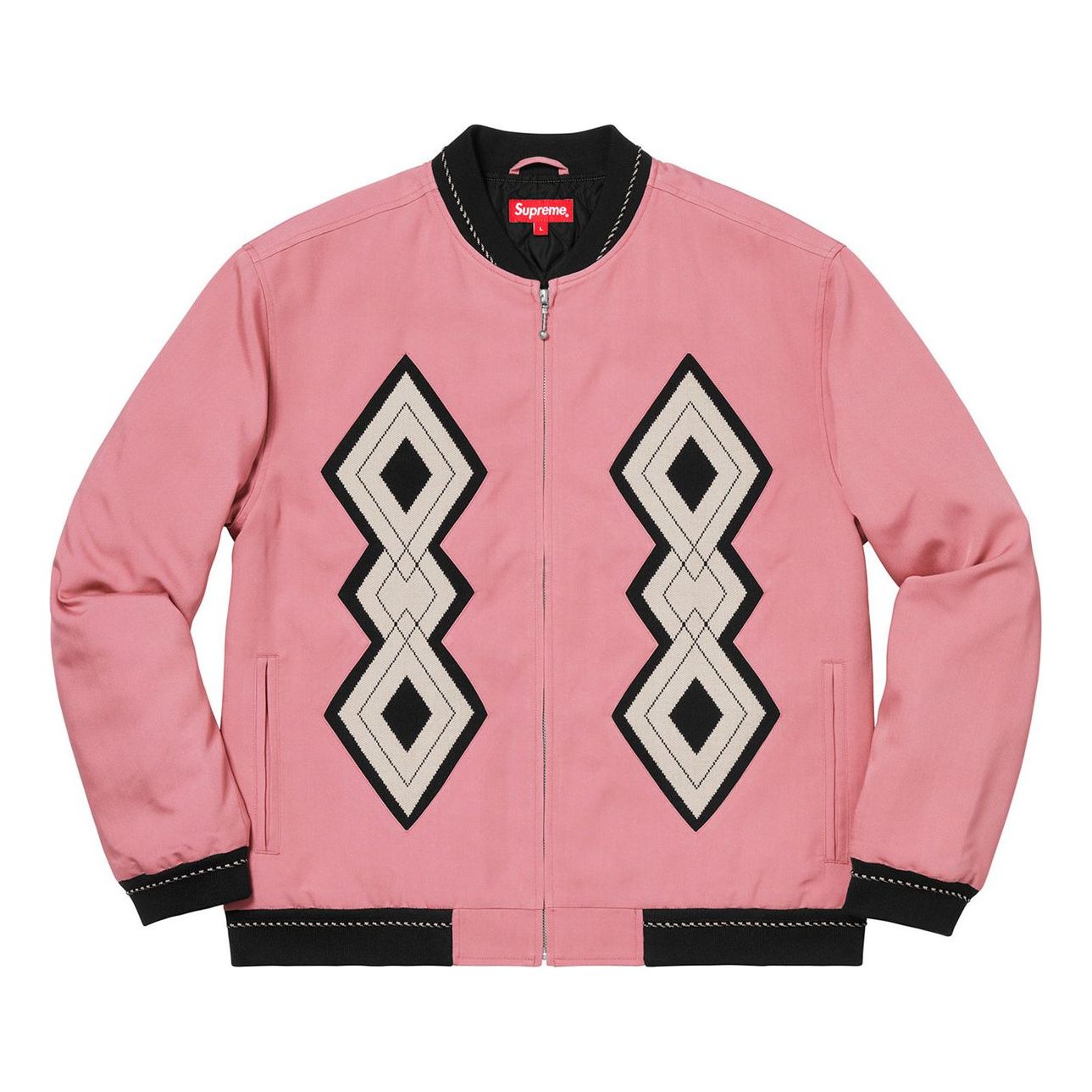 Supreme FW18 Diamond Rayon Bomber Dusty Pink SUP-FW18-269
