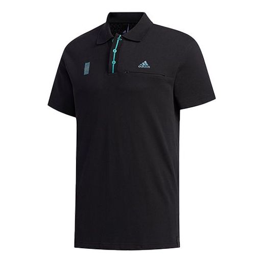 adidas Sports Stylish Short Sleeve Polo Shirt Black FM9352
