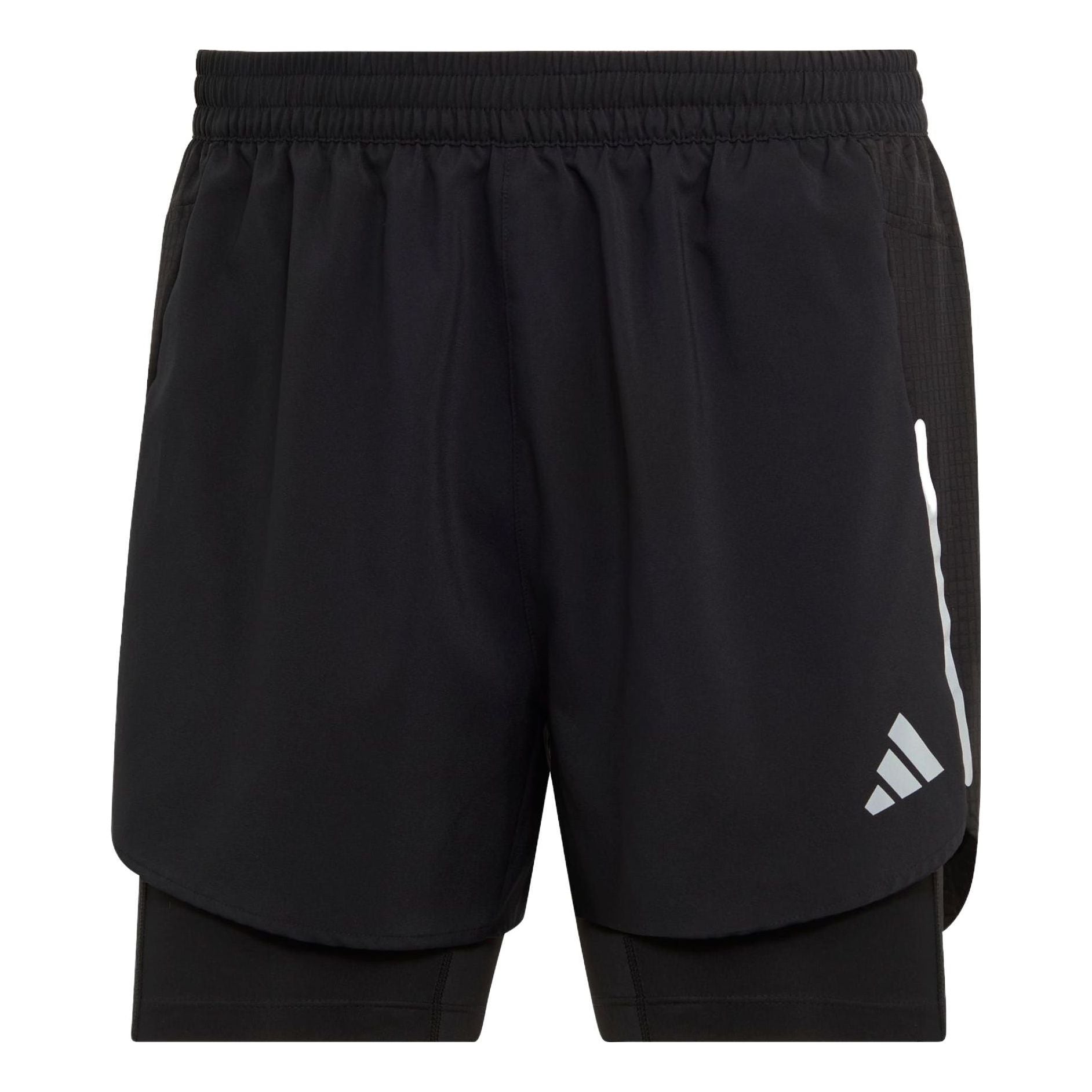 adidas Designed 4 Running 2-in-1 Shorts 'Black White' HN8023