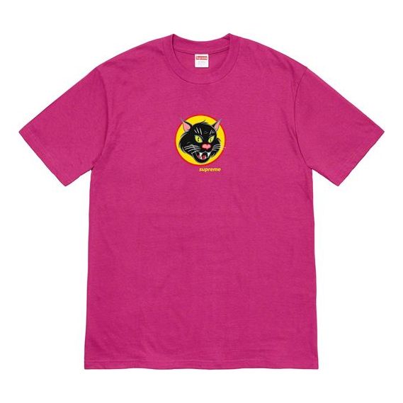 Supreme SS20 Week 1 Black Cat Tee Short Sleeve Unisex Red T-Shirt SUP-SS20-314