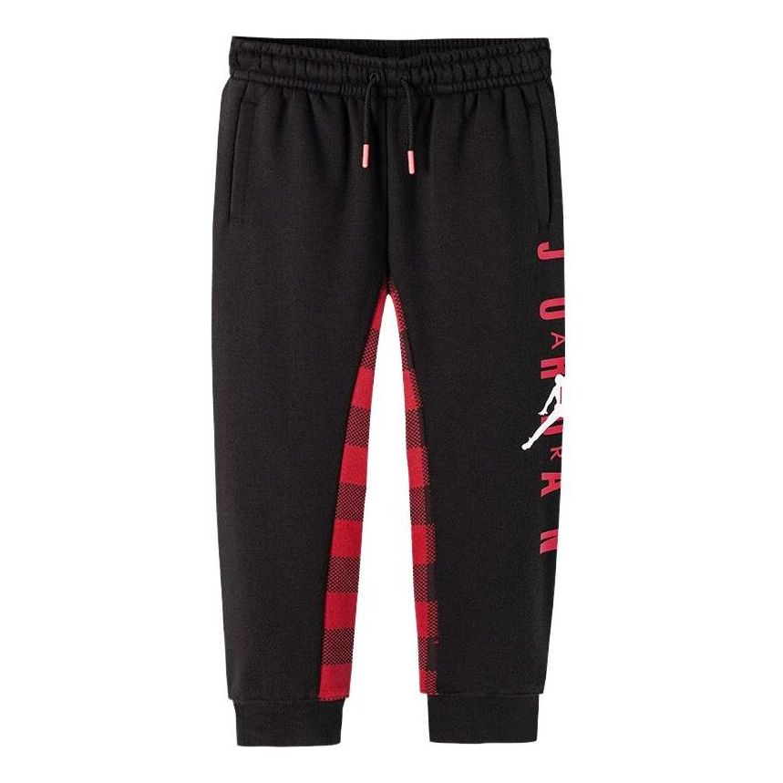 (GS) Air Jordan Buffalo Checked Fleece Joggers 'Black' JD2342008PS-002