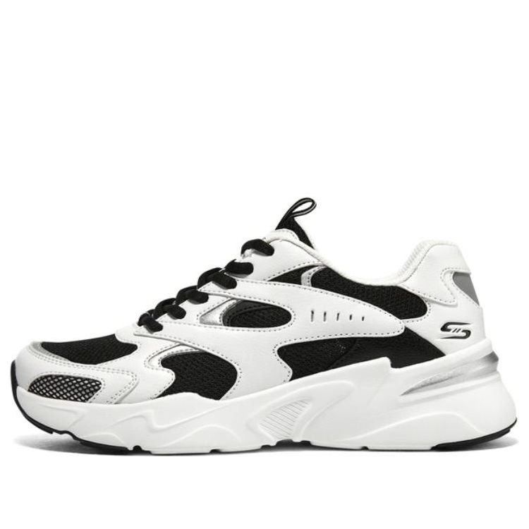 (WMNS) Skechers D'LITES 'White Black' 117354-BKW