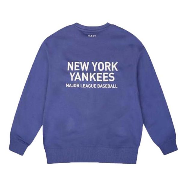 MLB New York Yankees Logo Printing Pullover Fleece Unisex Blue 31MT21941-50U