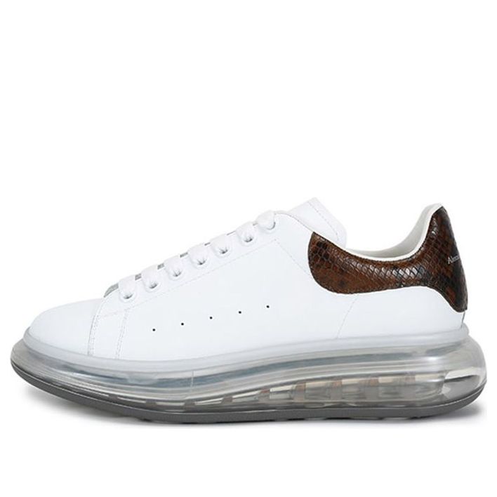 Alexander McQueen Oversized Transparent Sole Sneaker 'White Brown Crocodile' 645872WHZ4P9311