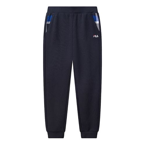 FILA Plaid Pocket Knitted Sports Pants Men s Blue F11M018608G-NV