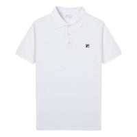 FILA Logo Sports Knit Short Sleeve Polo Shirt White F11M918105F-WT
