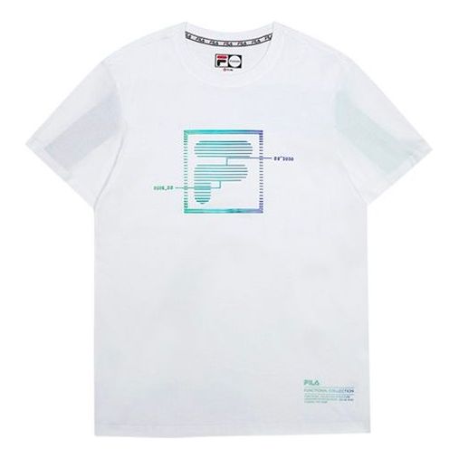 FILA FUSION Logo Round Neck Short Sleeve White T11M023111F-WT