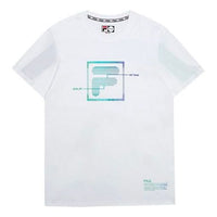 FILA FUSION Logo Round Neck Short Sleeve White T11M023111F-WT